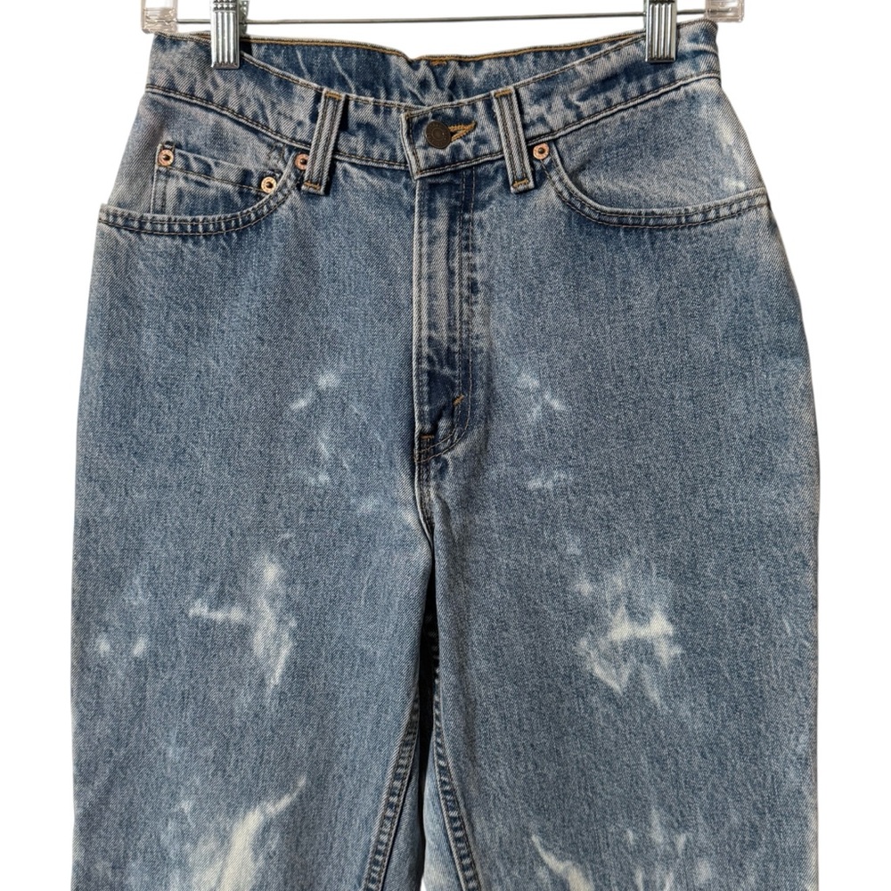 Vtg Levis 512 Slim Fit Tapered Leg Bleached acid wash tye dye denim jeans retro - Picture 2 of 13